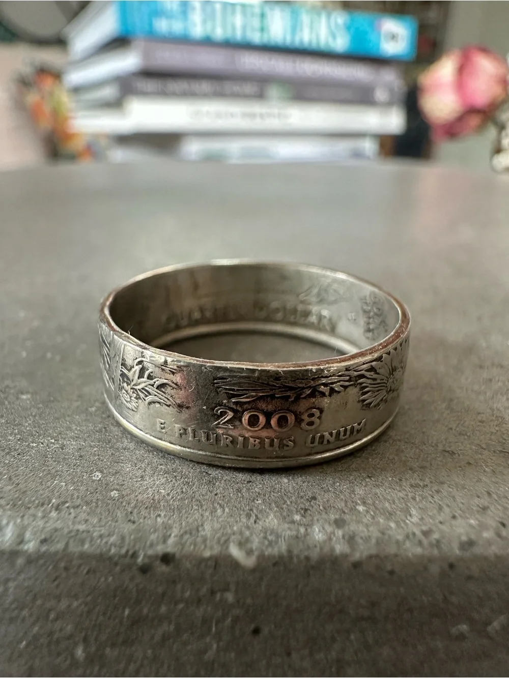 Oklahoma 1907 Quarter Dollar Coin Ring